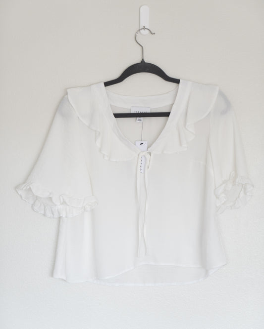 Blusa Blanca Lazo y Vuelos - Topshop