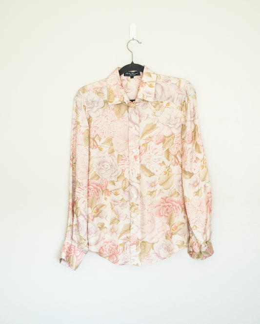 Blusa Seda Print Floral - Salvatore Ferragamo