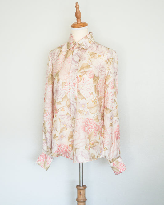 Blusa Seda Print Floral - Salvatore Ferragamo