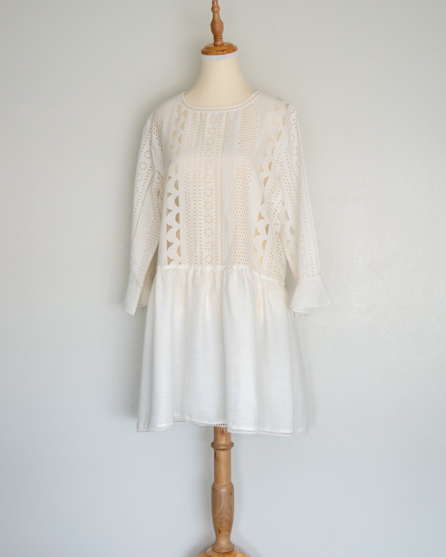 Vestido Mini Bordado Blanco - Anine Bing