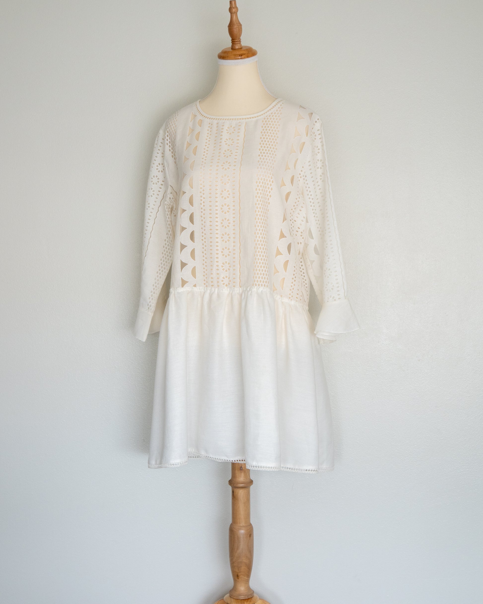 Vestido Mini Bordado Blanco - Anine Bing