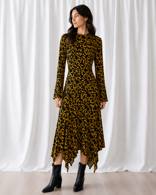 Set Floral Black & Honey - Ganni - La Reversa