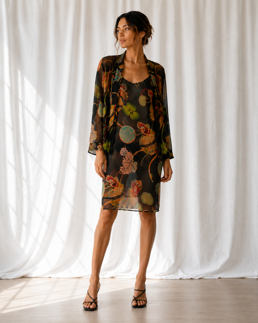 Set Vestido & Chaqueta Estampado – Harari - La Reversa