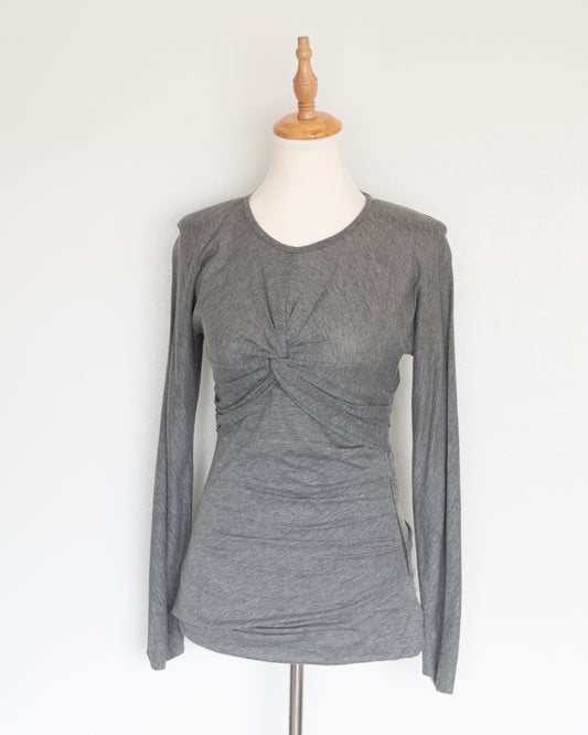 Top Gris Drapeado Nudo Frontal - Paula Cahen D’Anvers - La Reversa