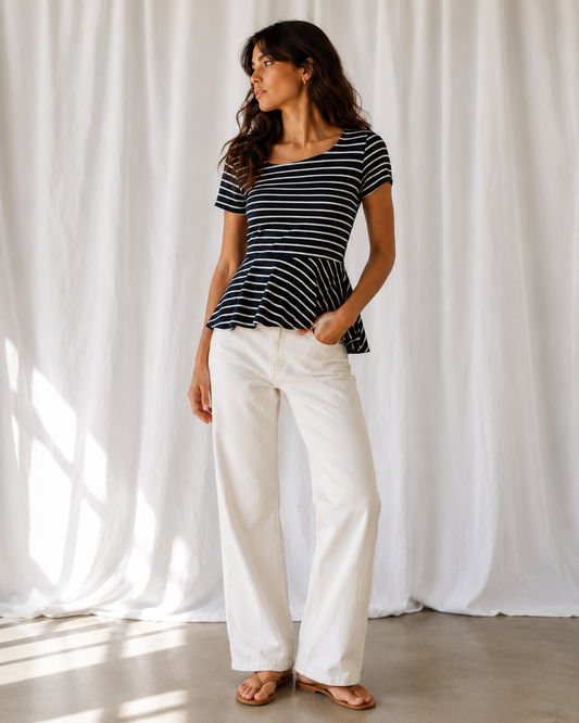 Top Navy Peplum- Esmara - La Reversa
