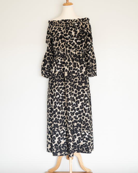 Vestido Animal Print Off Shoulder - Whistles - La Reversa