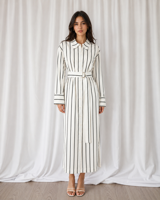 Vestido Camisero Rayado – Maria Cher - La Reversa