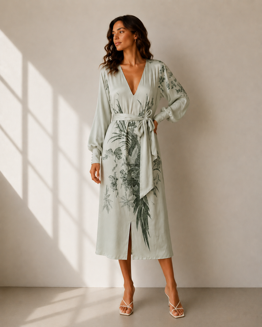 Vestido Envolvente en tono Soft Green - Asos Design - La Reversa