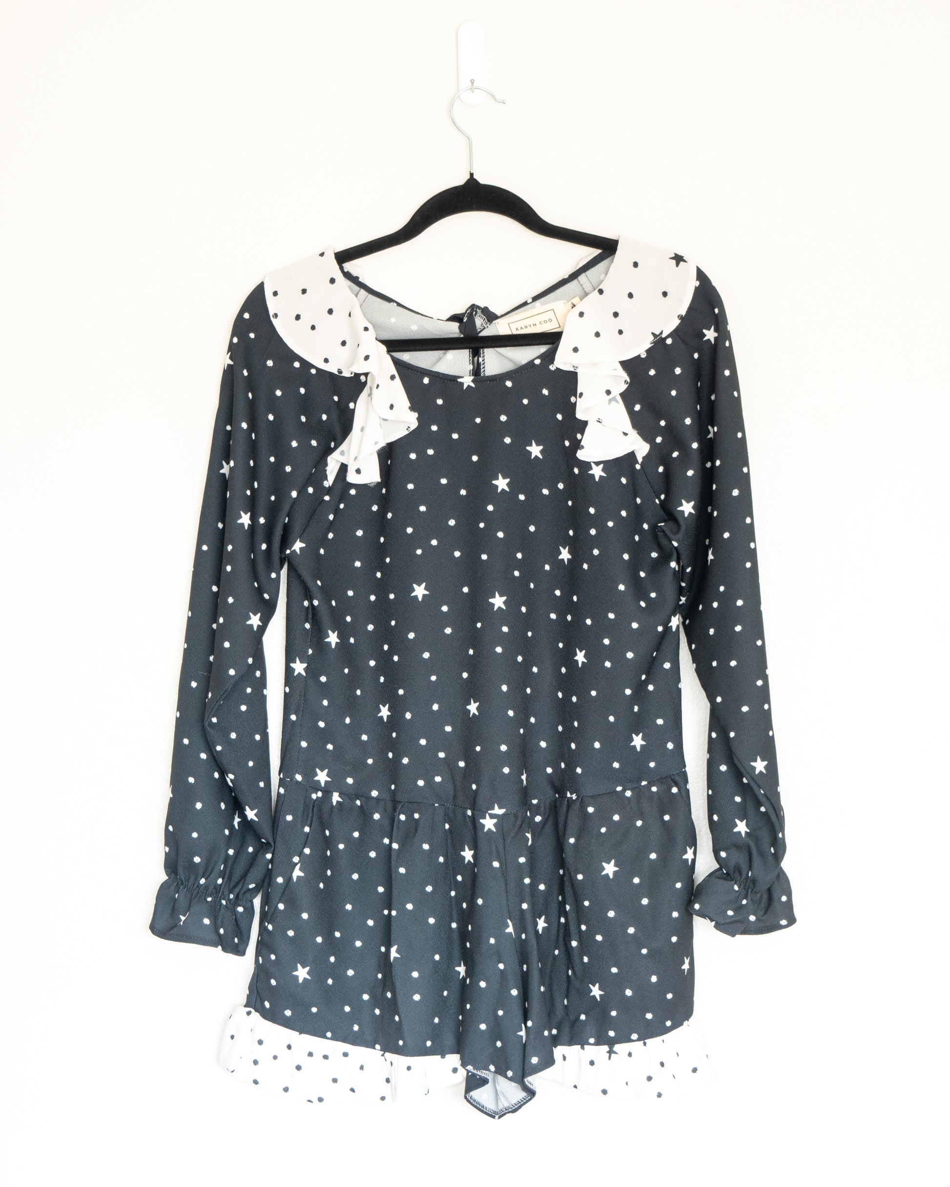 Vestido Estrellas Cuello Contraste - Karyn Coo - La Reversa