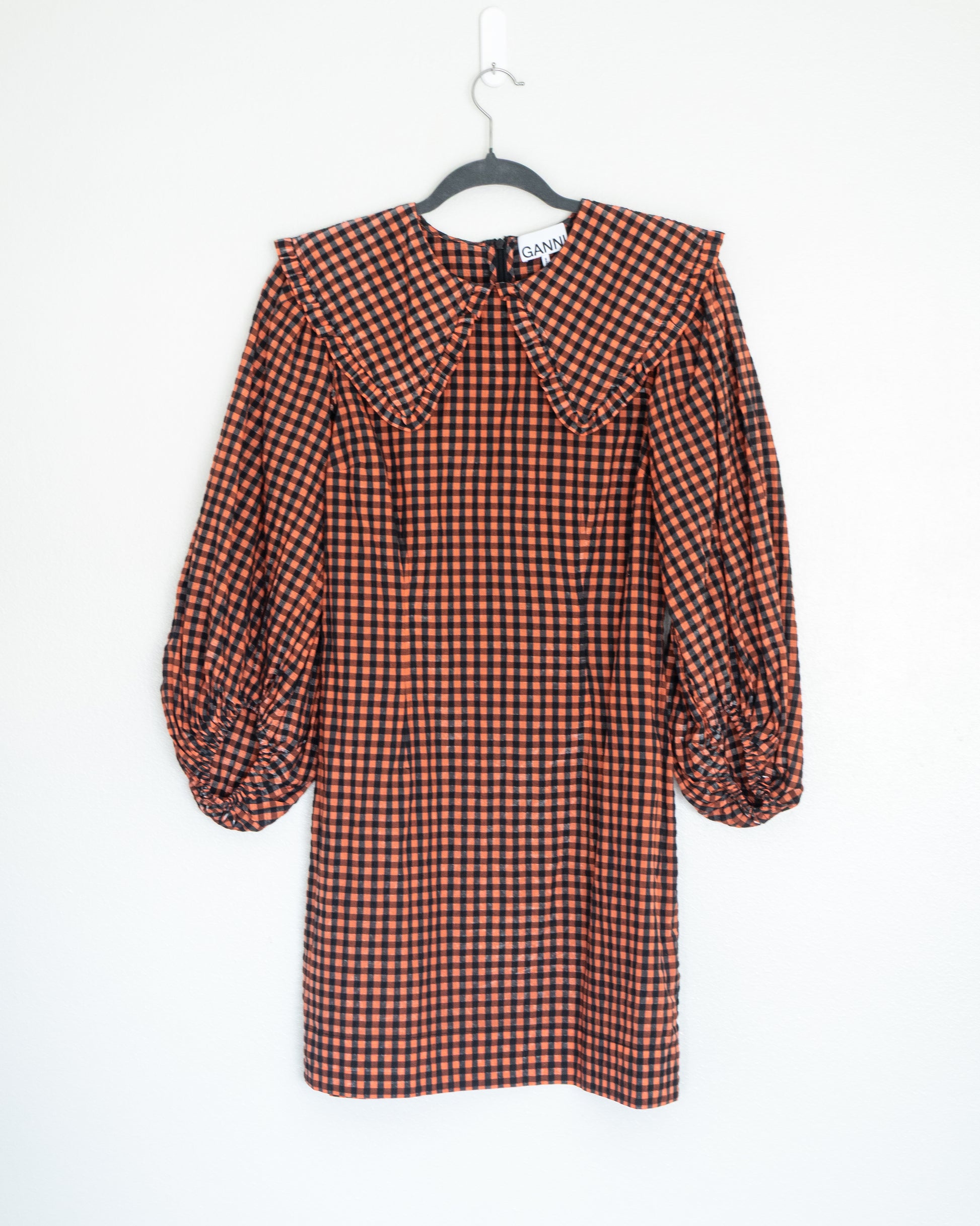 Vestido Gingham Cuello XL  - Ganni - La Reversa