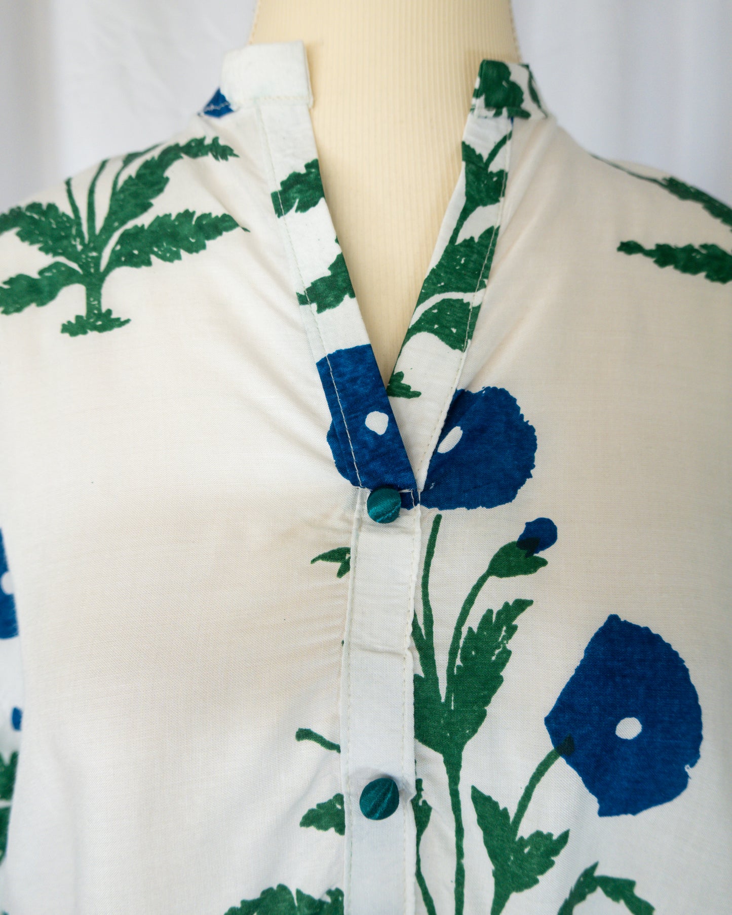 Vestido Largo Floral Azul y Verde - La Reversa