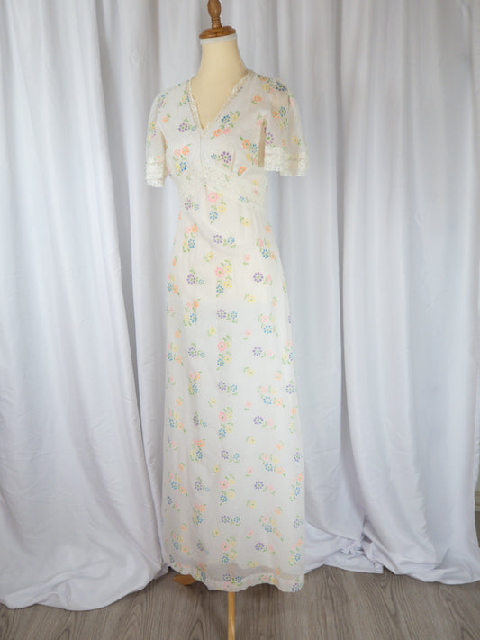 Vestido Maxi Floral Sheer Pastel - La Reversa