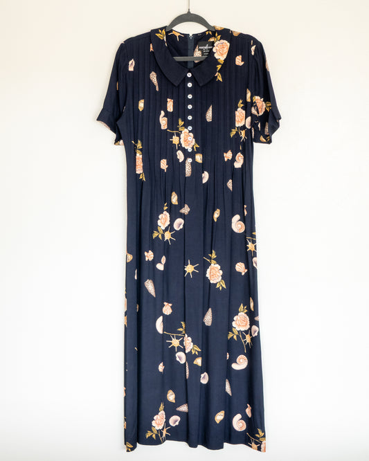 Vestido Midi Floral Navy  - Positive Attitude - La Reversa
