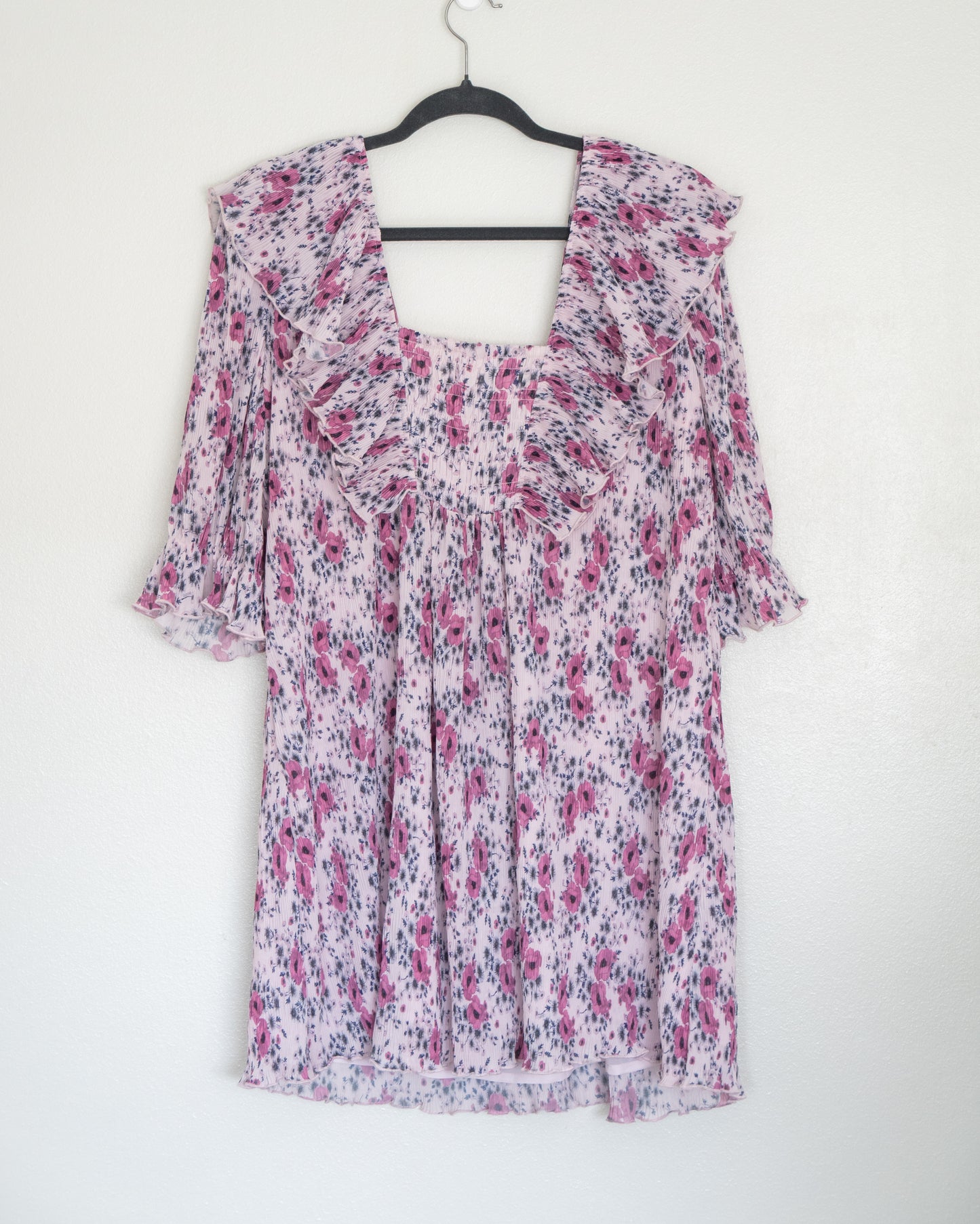 Vestido Mini Floral Rosa - Ganni - La Reversa