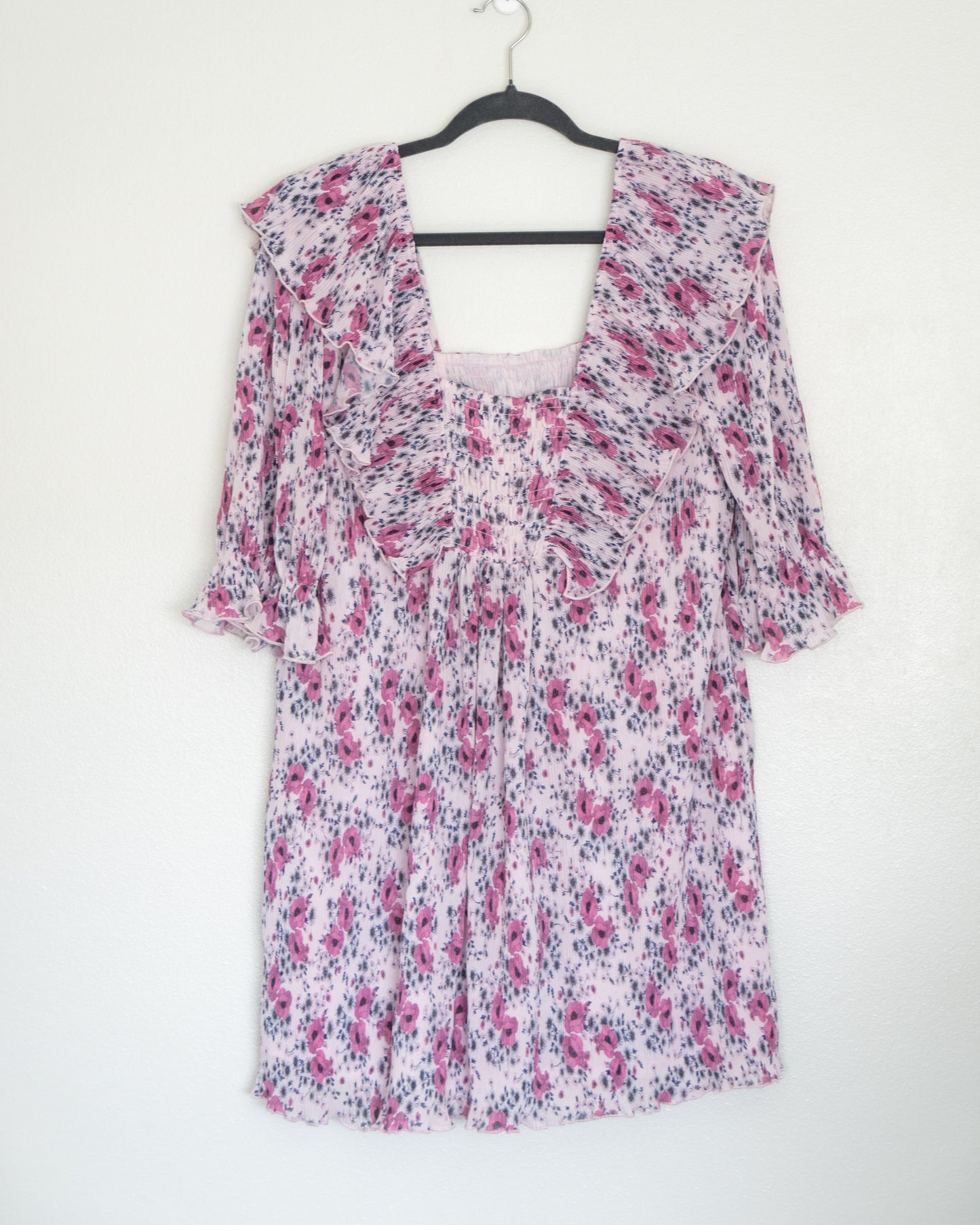 Vestido Mini Floral Rosa - Ganni - La Reversa