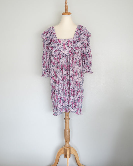 Vestido Mini Floral Rosa - Ganni - La Reversa
