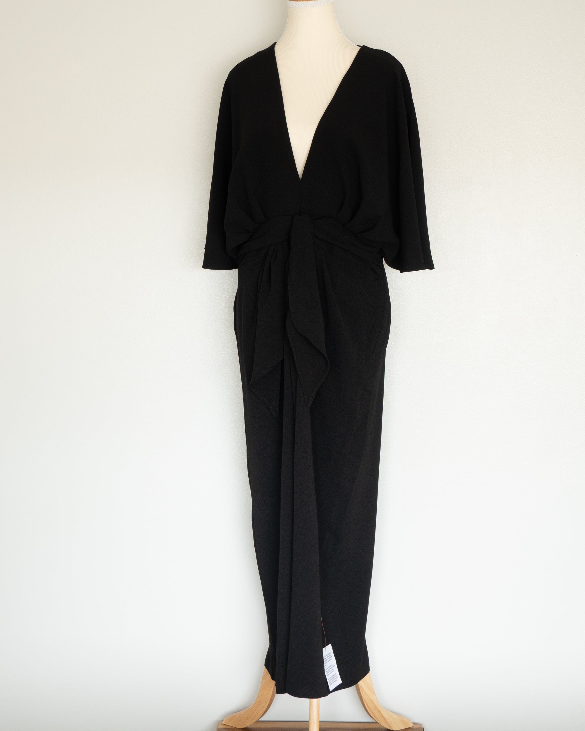 Vestido Negro Drapeado Manga Batwing - Asos Design - La Reversa