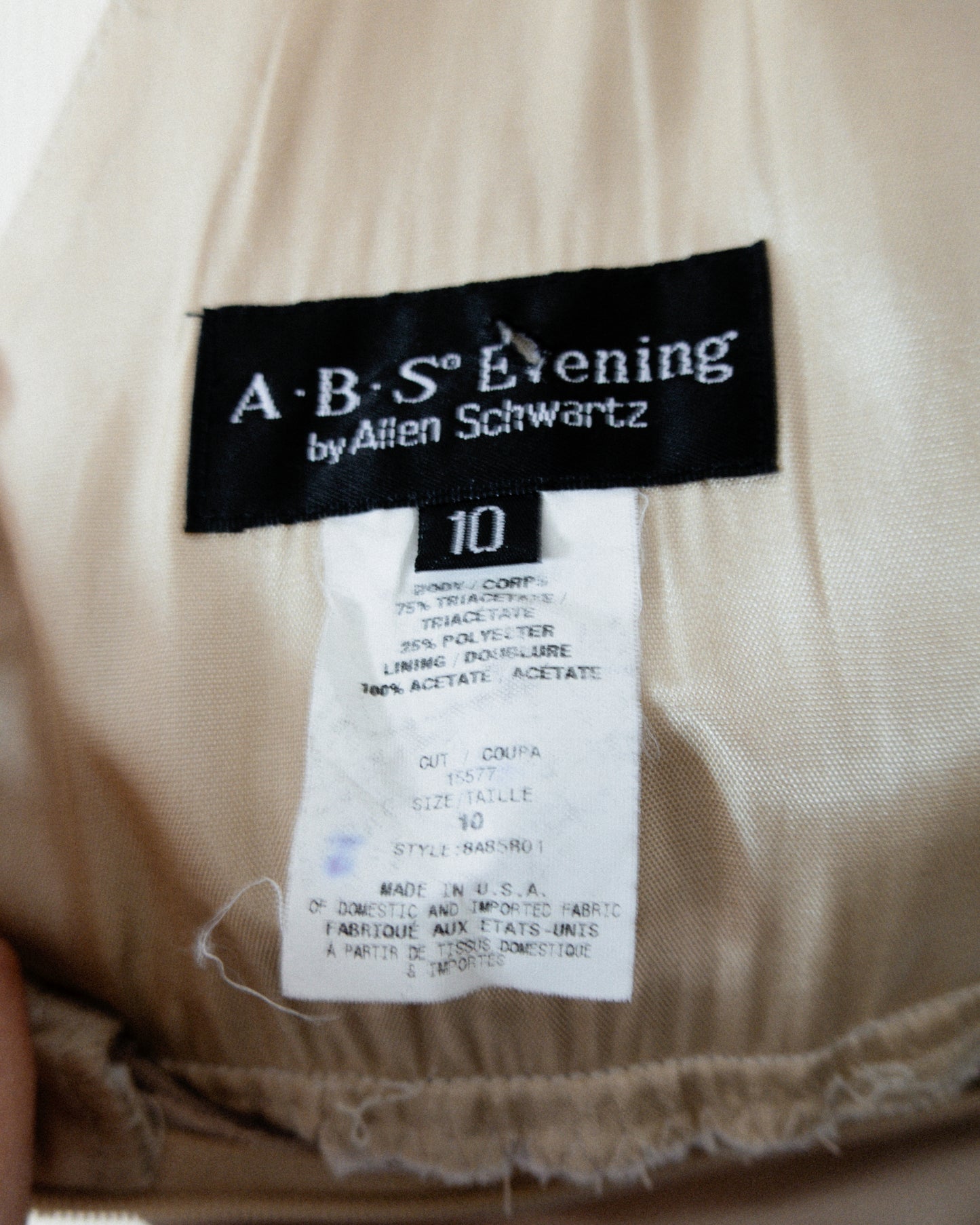 Vestido Satinado Champagne - ABS Evening - La Reversa