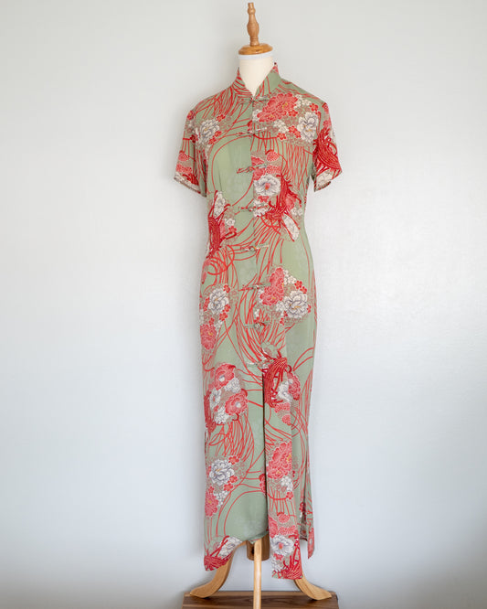 Vestido Seda Estilo Mandarín - Harari - La Reversa