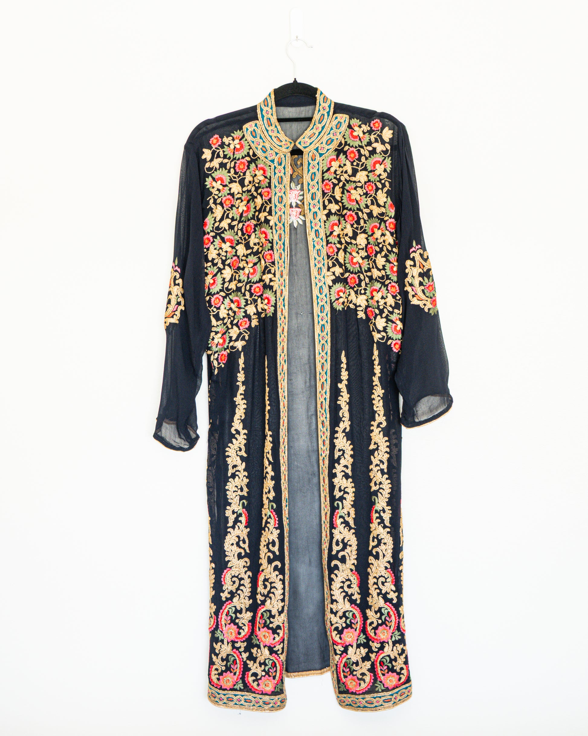 Vestido / Túnica Bordada Negra Estilo Boho - La Reversa