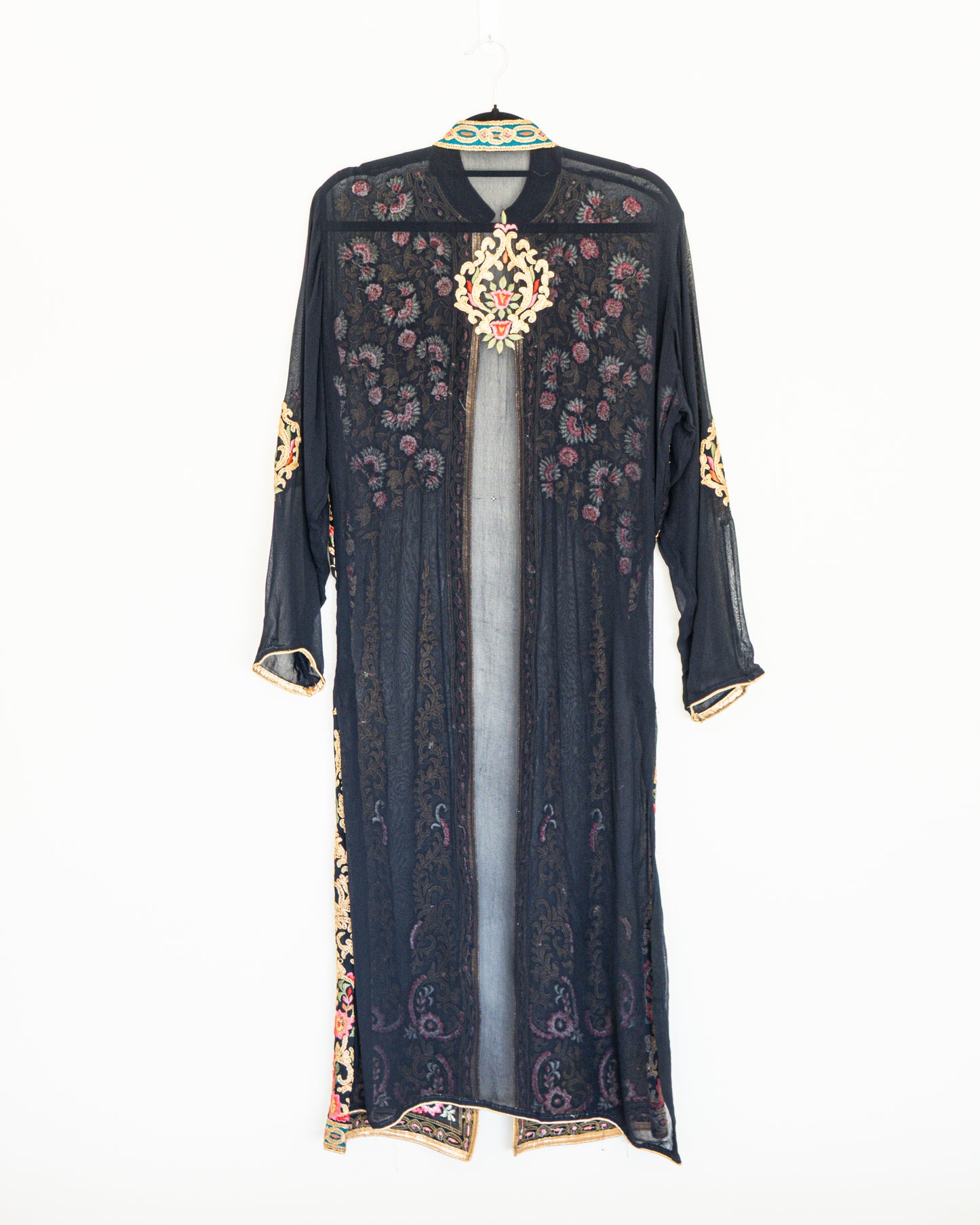 Vestido / Túnica Bordada Negra Estilo Boho - La Reversa