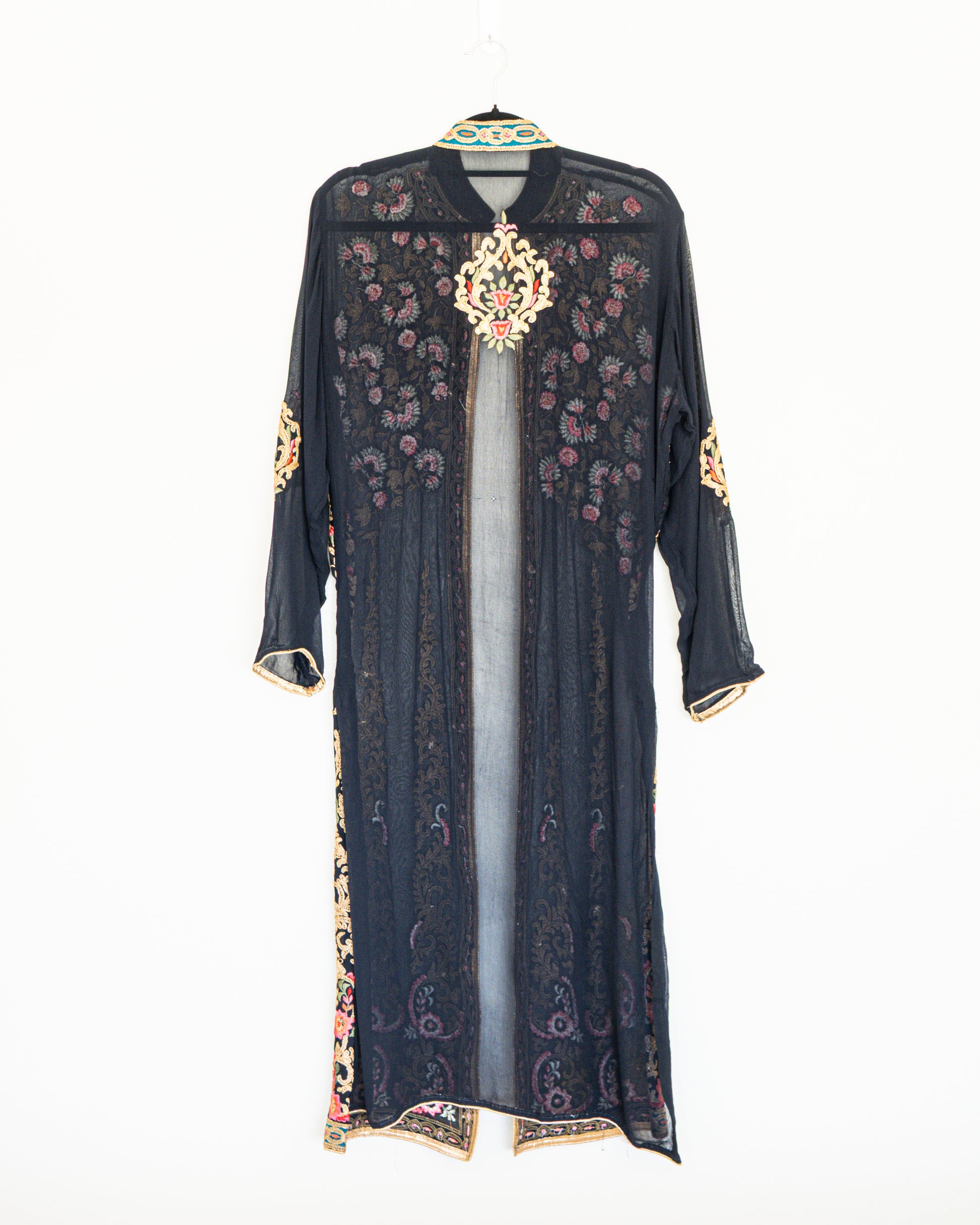 Vestido / Túnica Bordada Negra Estilo Boho - La Reversa