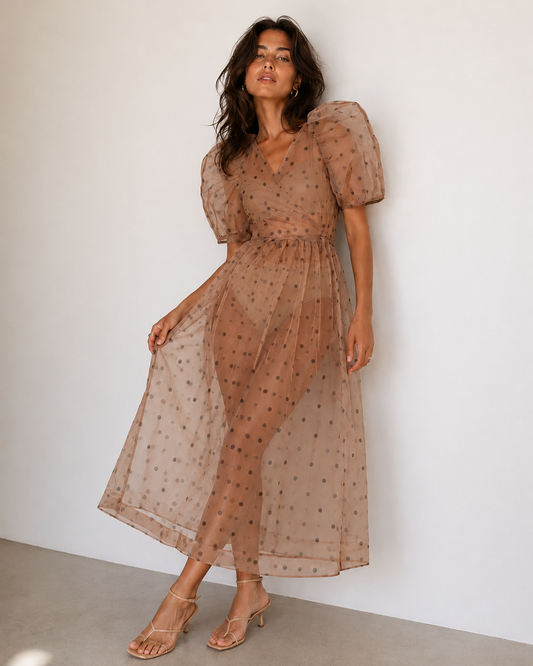 Vestido Tul Bordado - La Reversa