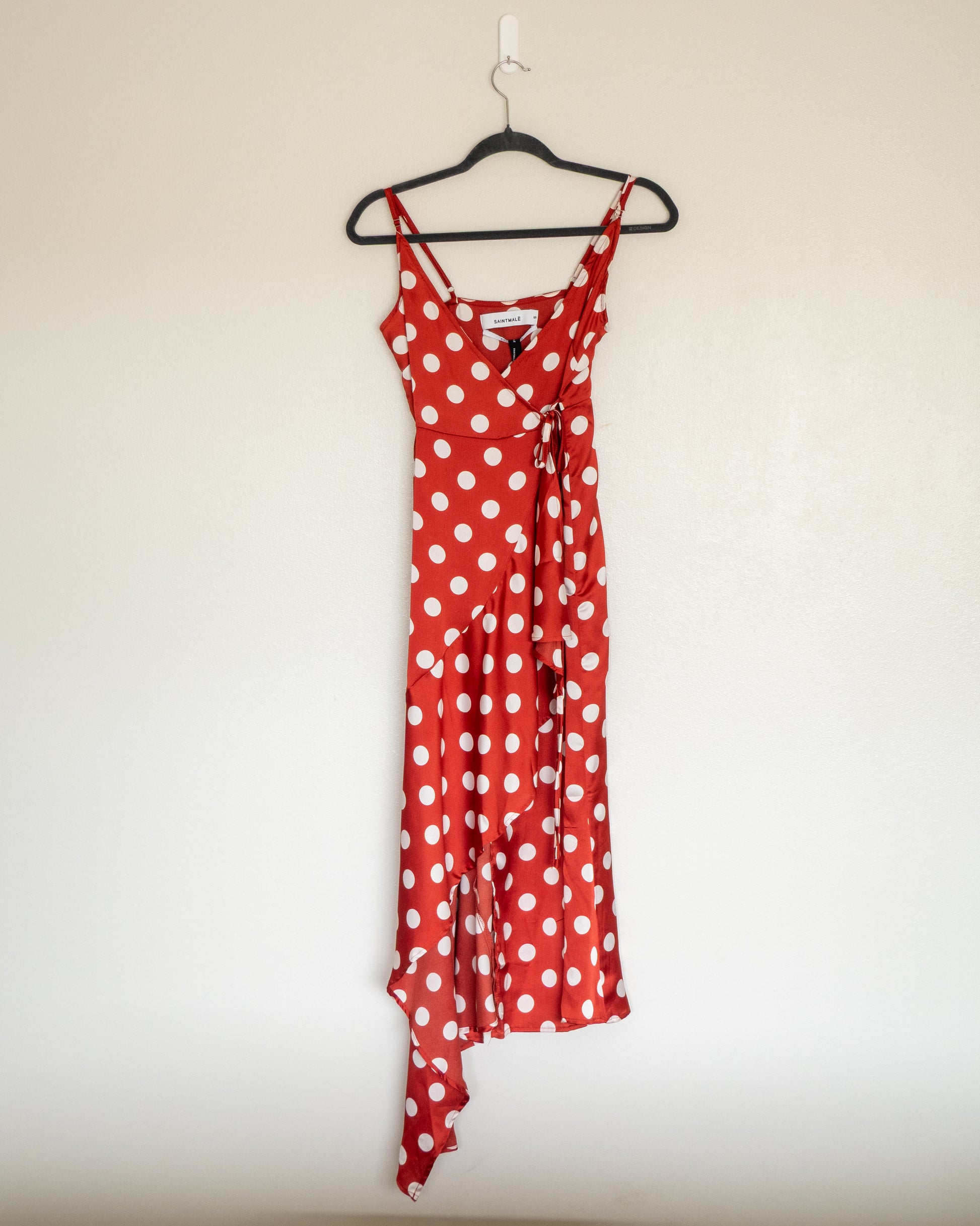 Vestido Wrap Lunares Rojo  - SaintMalē - La Reversa