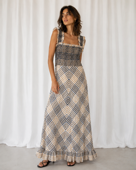 Vestido a Cuadros - Ganni - La Reversa